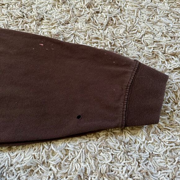 Vintage Brown Carhartt Long Sleeve Big Logo Faded Work Original Fit Men’s XL - Picture 9 of 13